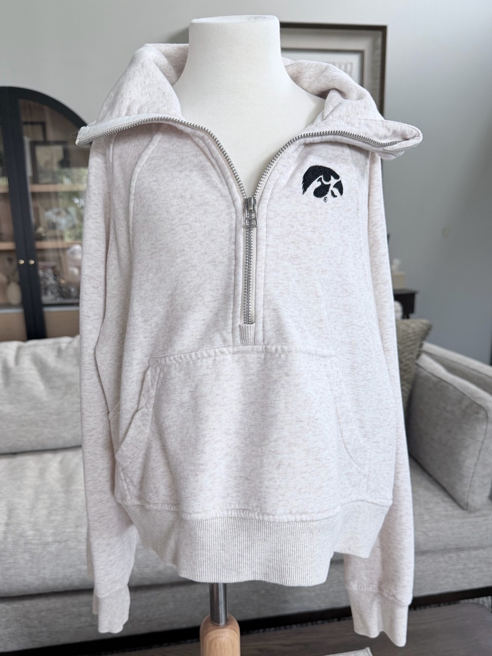 Garb Kids XL (11-12) Half-Zip Pullover Hoodie - Iowa Hawkeyes